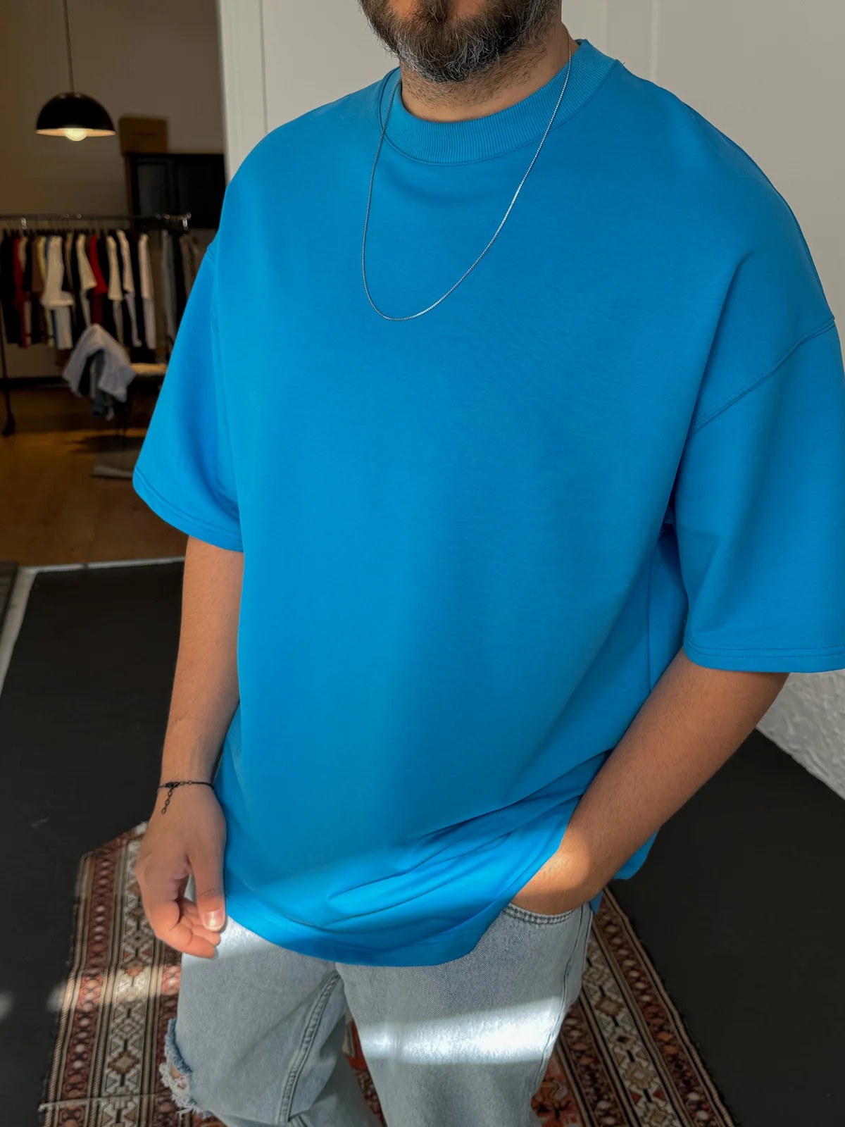 Premium Sky Blue Basic Oversize T-Shirt