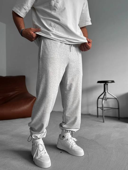 Premium Light-Gray Basic Summer Sweatpants