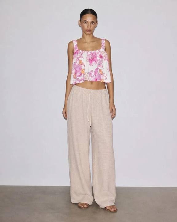 Pink Cotton Summery Crop Top