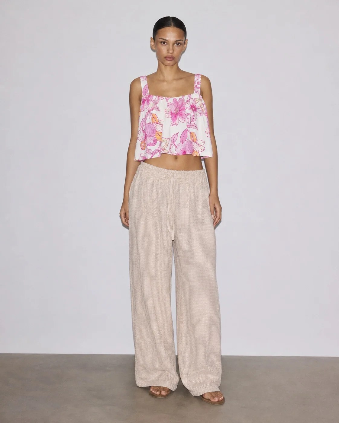 Pink Cotton Summery Crop Top