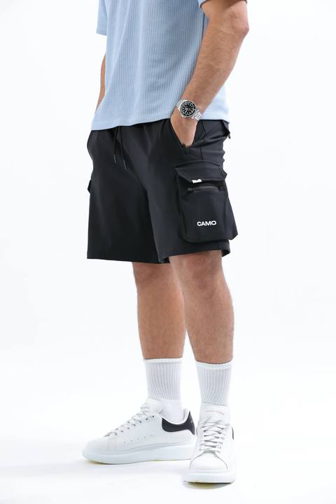Black Camo Jet Pocket Short