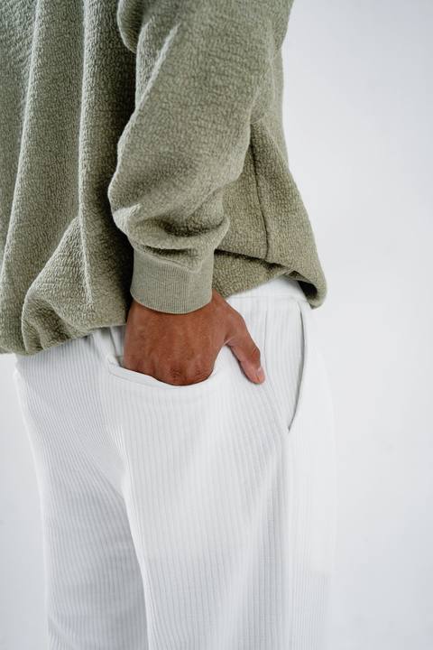 White Off Duty Knit Pants