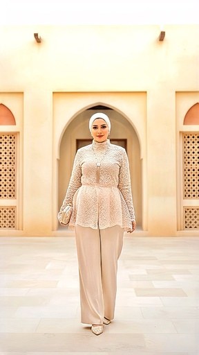 Sequin Lace Belted Suit