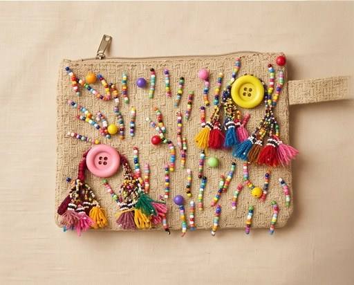 Playful Beaded Clutch