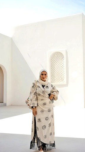 Fringe Evil Eye Embroidered Linen Suit