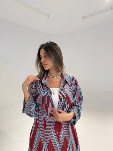 Indian print shirt dress