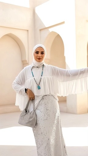 Layered Chiffon Fully Embroidered Pants Suit