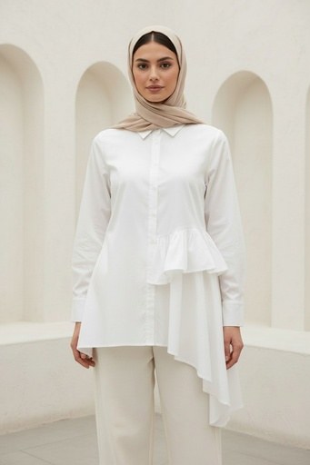 Asymmetrical Peplum Blopin Shirt