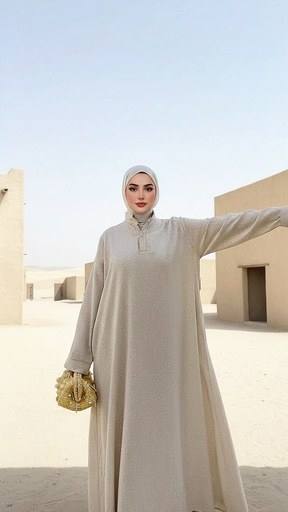 Studded Linen Abaya