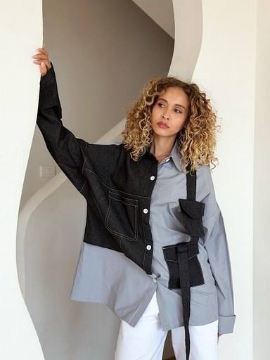 Casual Denim Detail Shirt