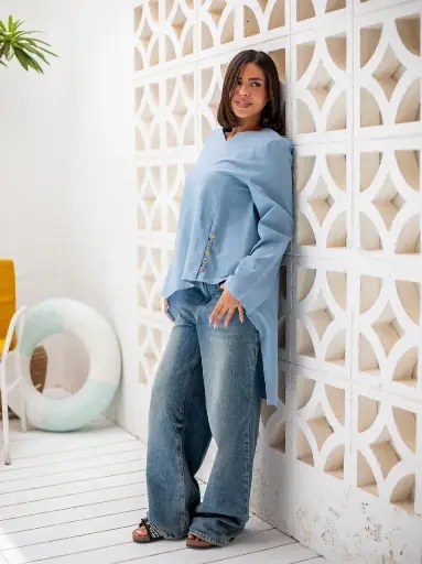 High Low Linen Top