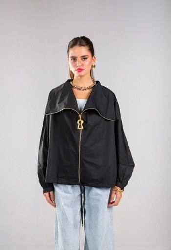 Casual Oversized Collar Zip Jacket