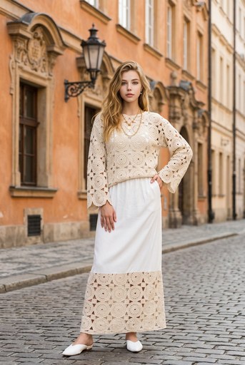 Elegant Giupure Top Suit