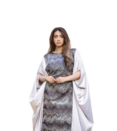 Satin Organza Detail Kaftan