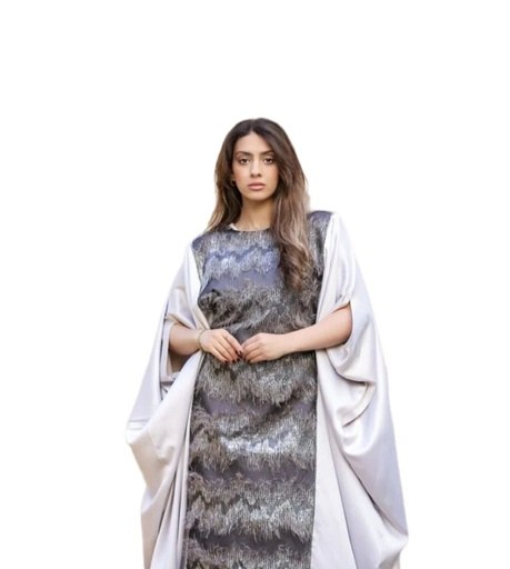 Satin Organza Detail Kaftan