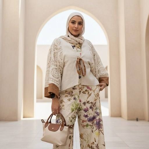 Lace Sleeve Vest Suit