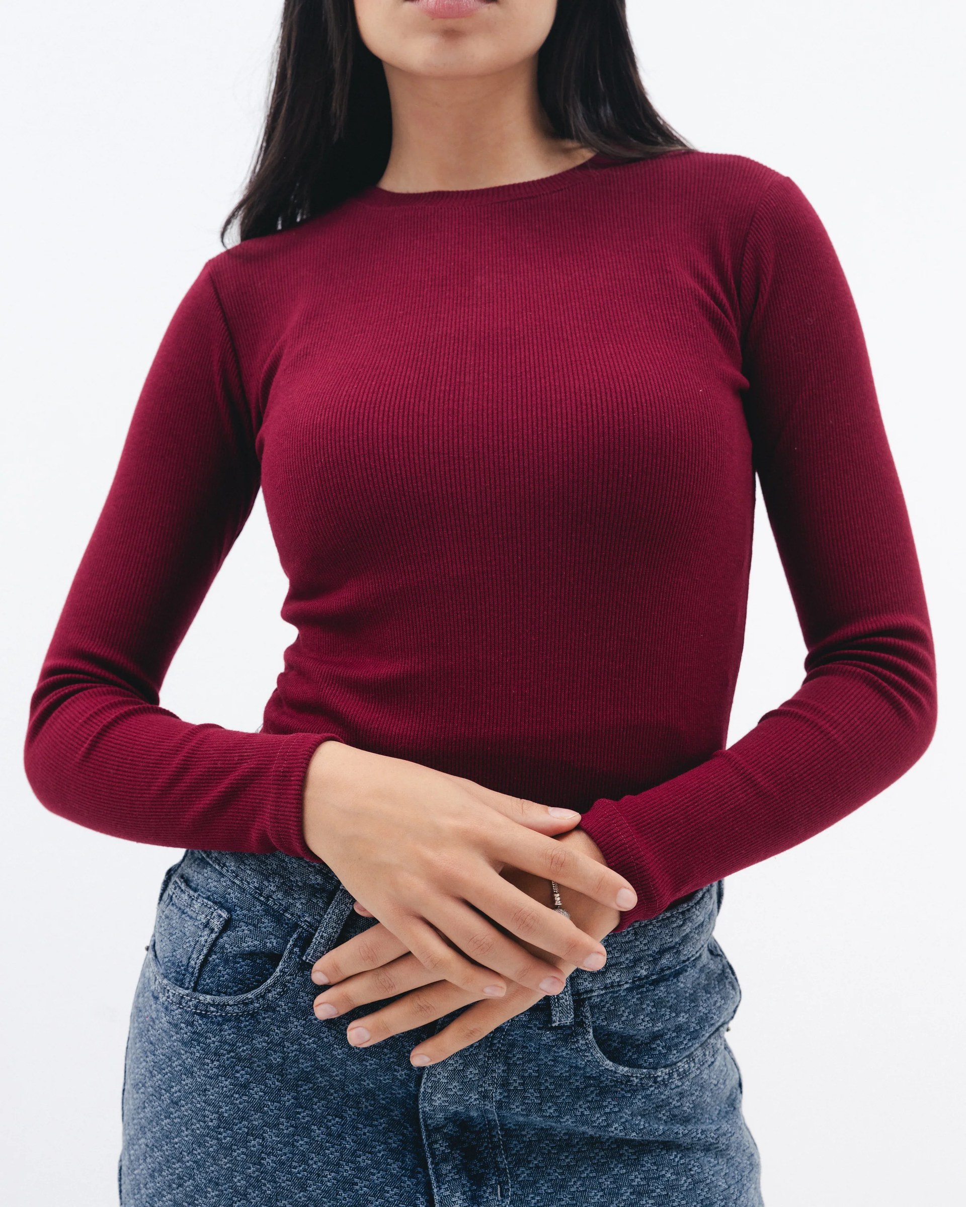 Ruby Ribbed Long Sleeve