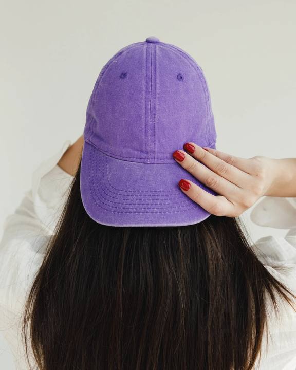 Purple Washed Cap