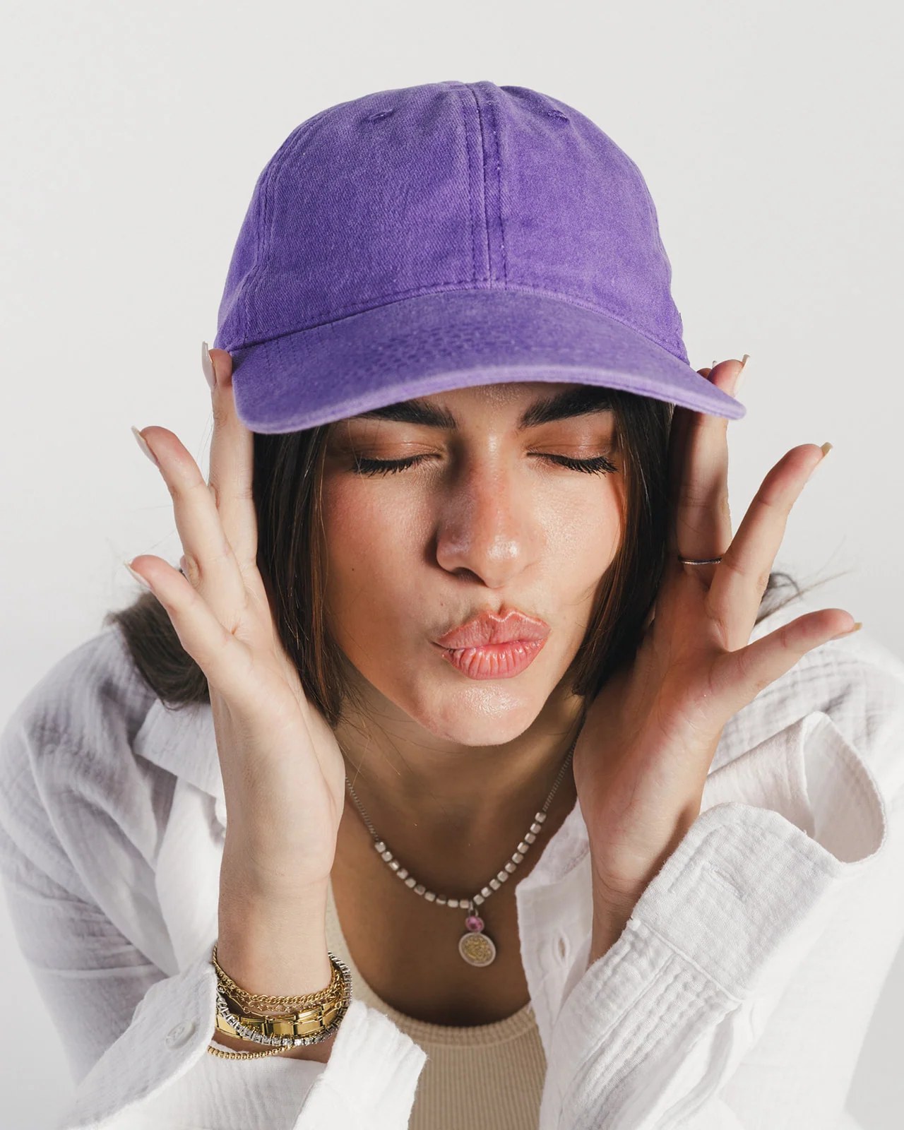 Purple Washed Cap