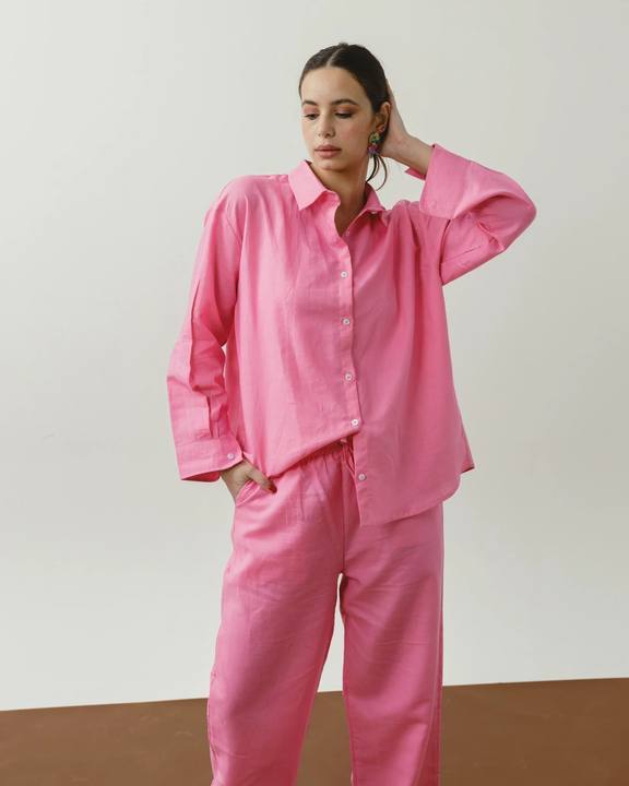 Bubble Gum Linen Shirt