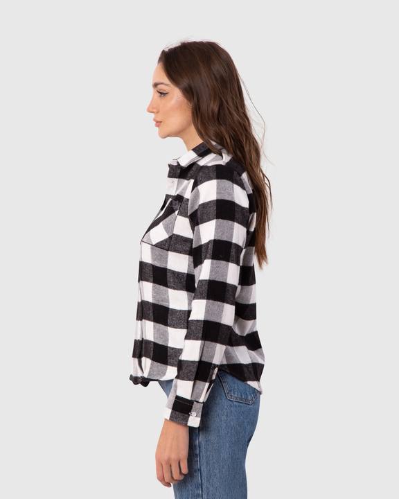 Women's Flannel Dress Shirt Black