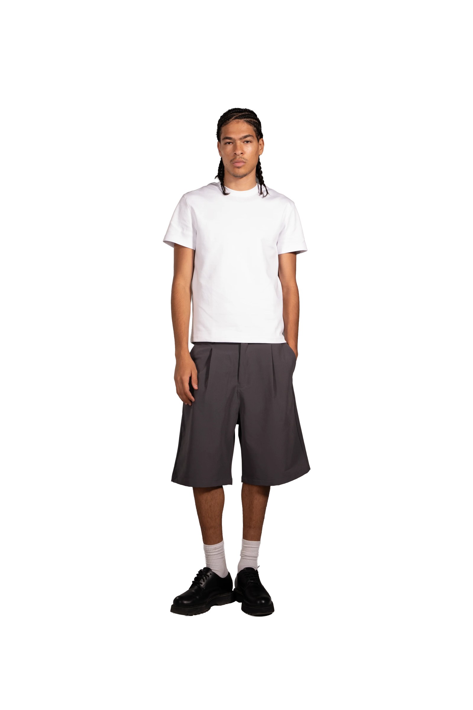 Twin Line Shorts in Grey