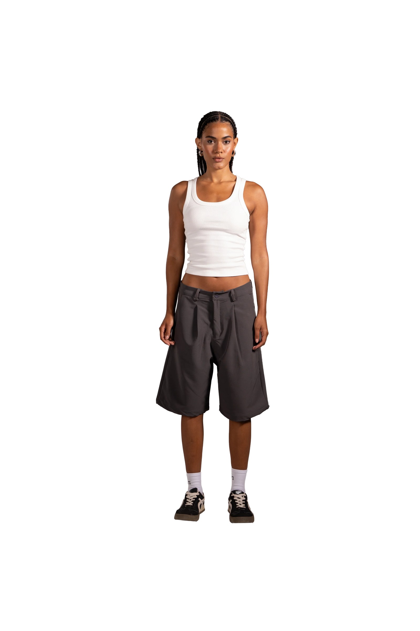 Twin Line Shorts in Grey