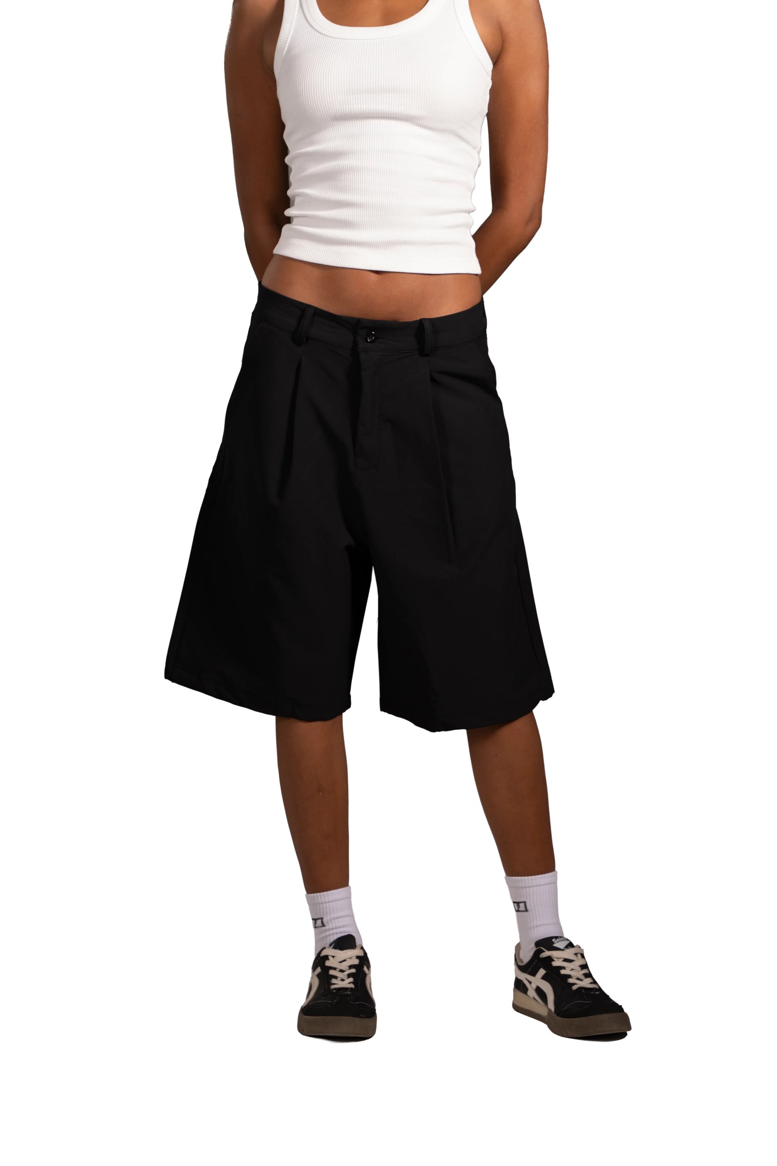 Twin Line Shorts in Black