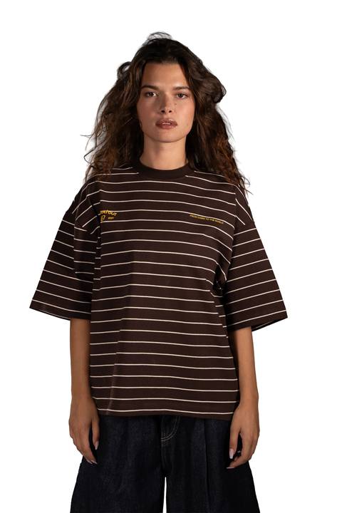 Cairo Striped Tee in Brown