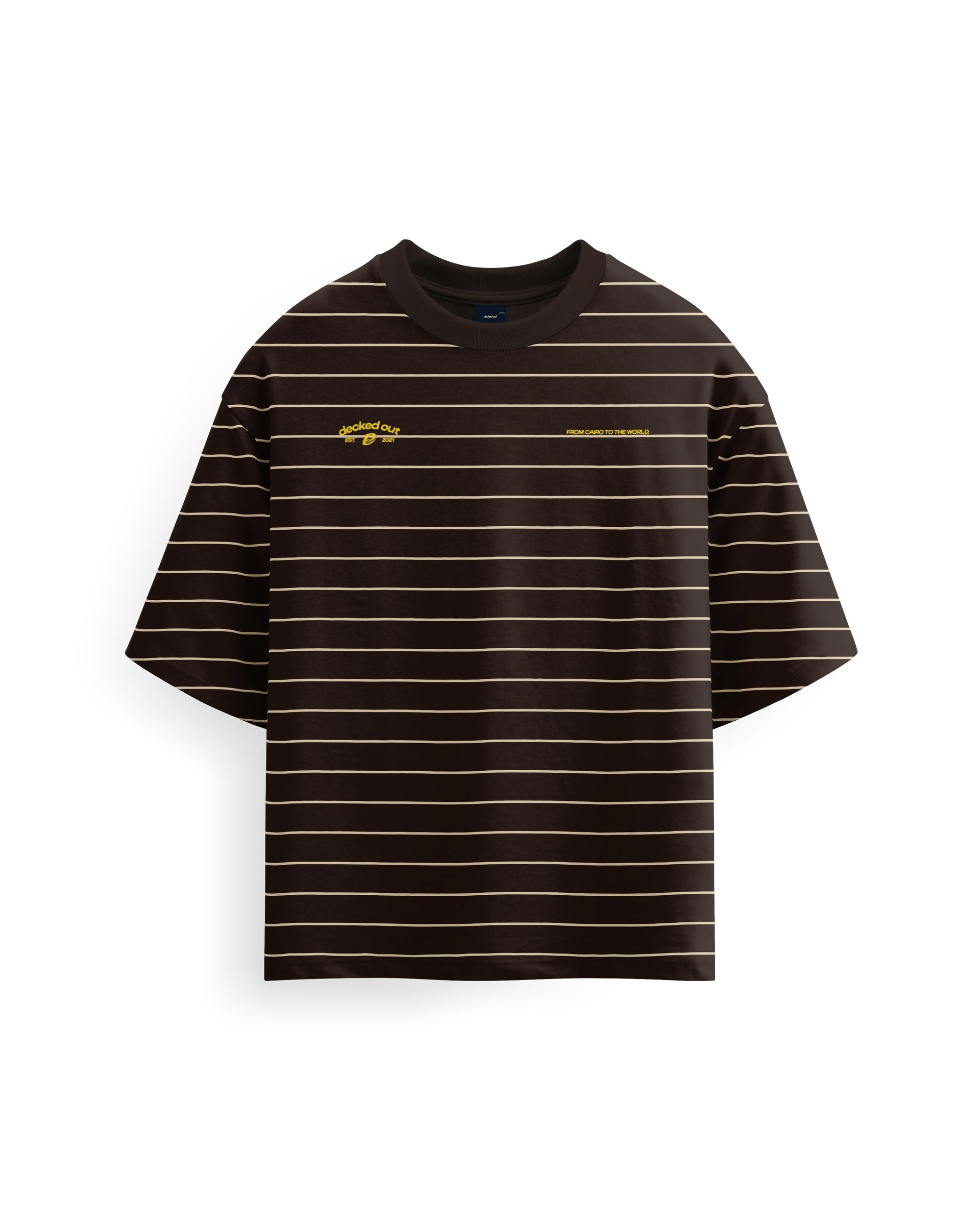 Cairo Striped Tee in Brown