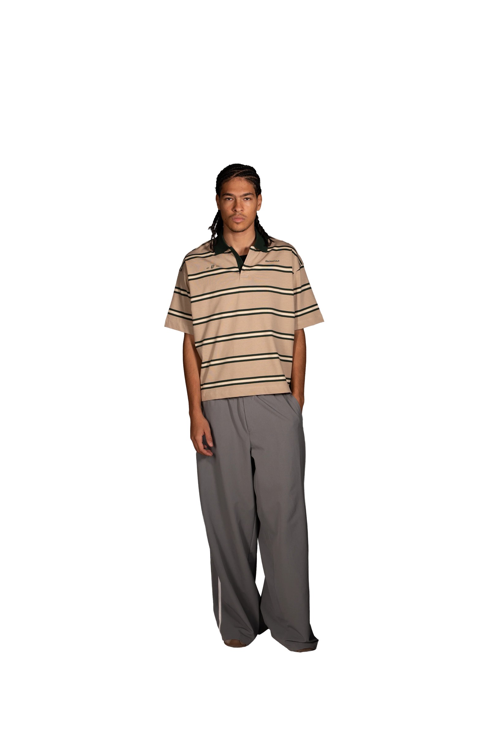 Cairo Striped Polo in Beige