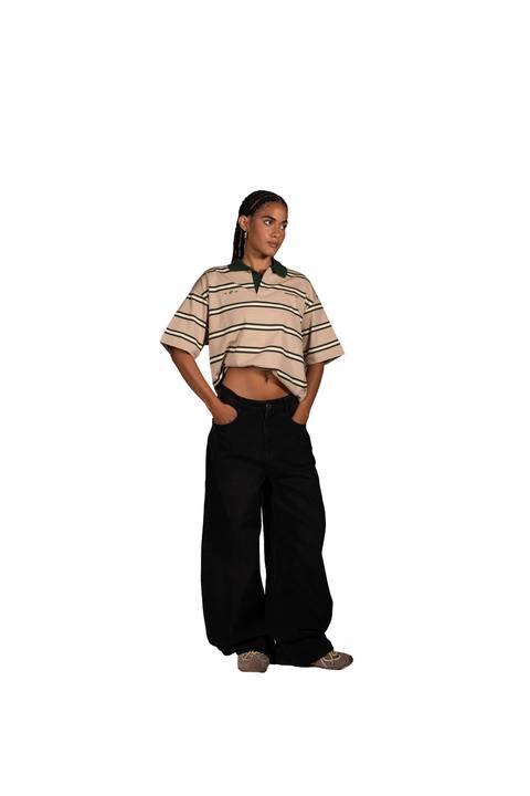 Cairo Striped Polo in Beige