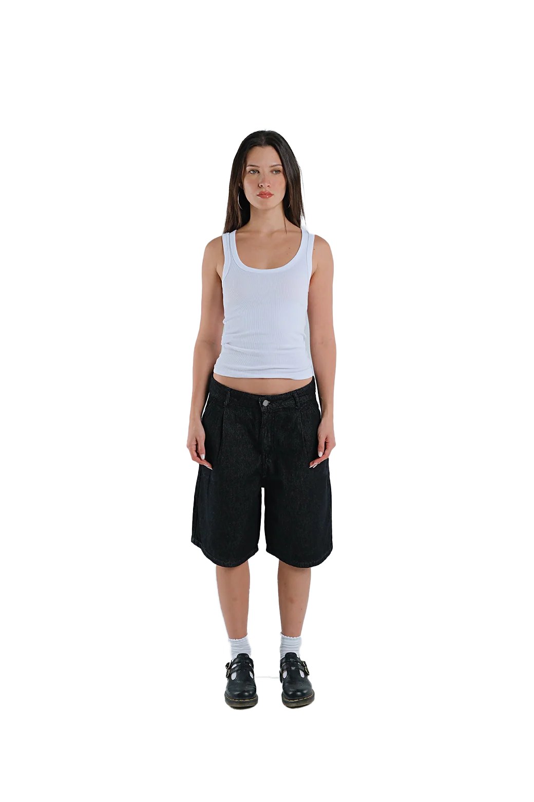 The Pleat Jorts - Black