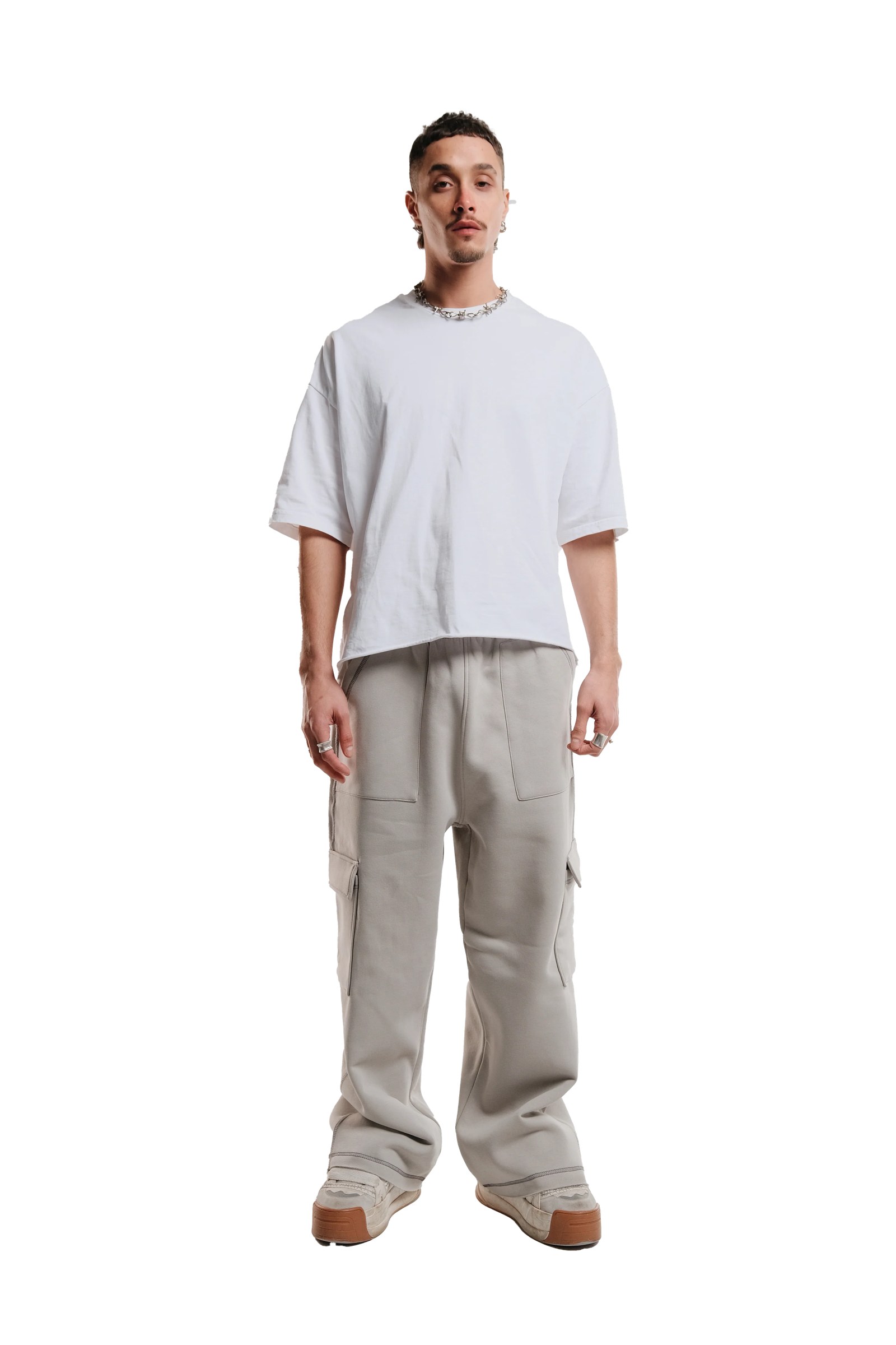 Rebel Oversized Joggers in Light Grey
