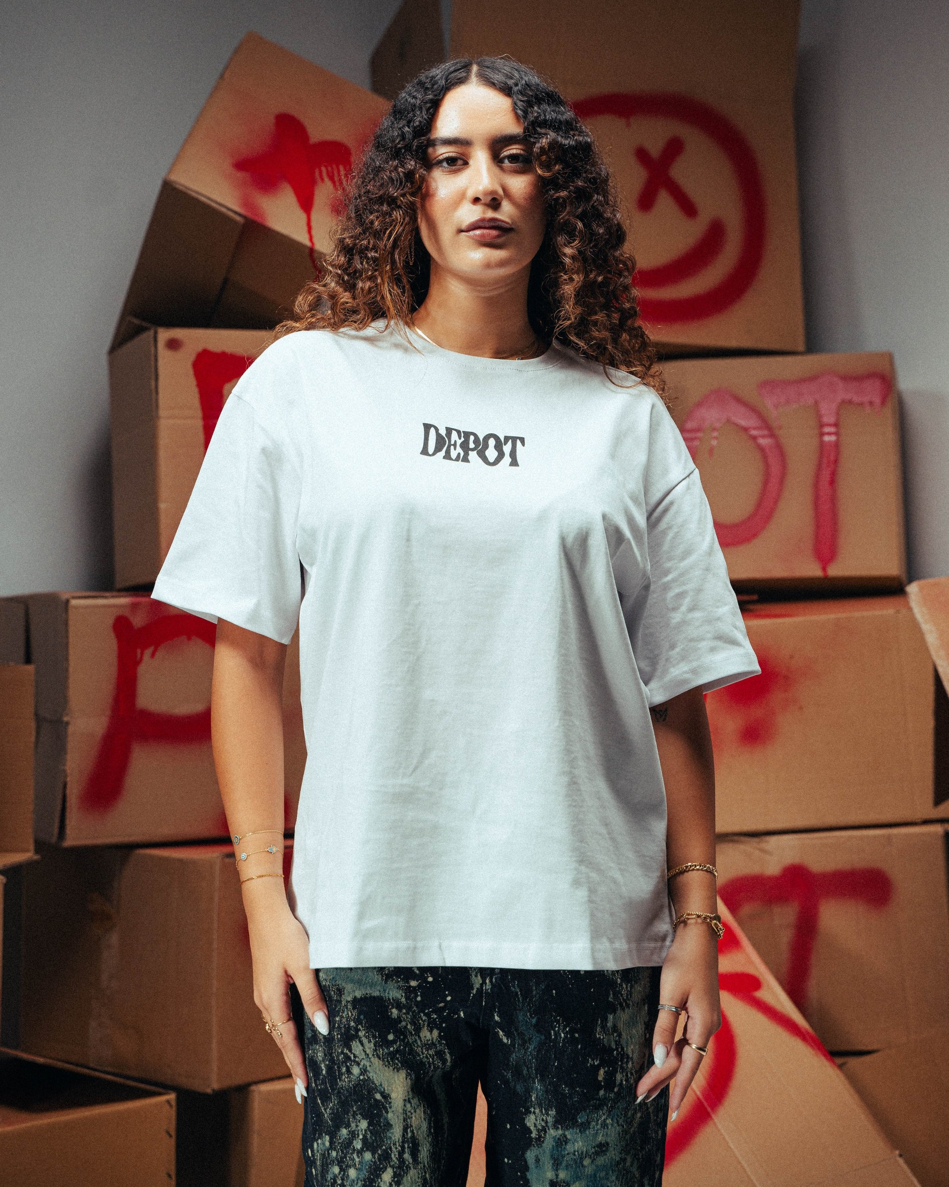We Don't Play White Oversized T-Shirt unisex
