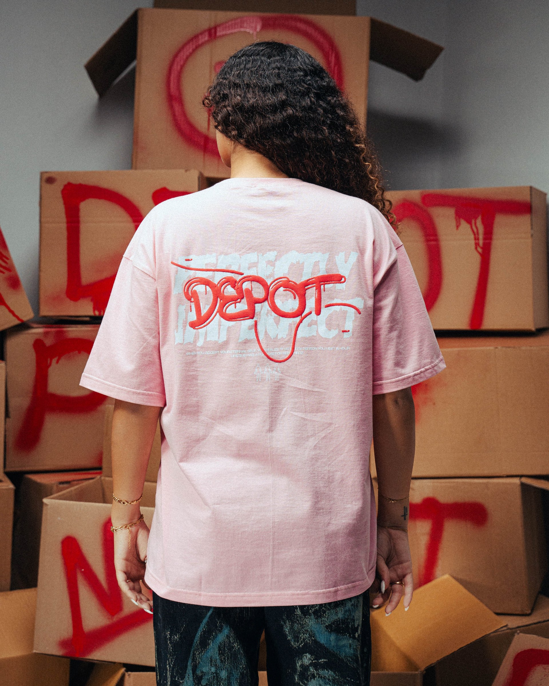 Perfectly Imperfect Pink Oversized T-Shirt unisex