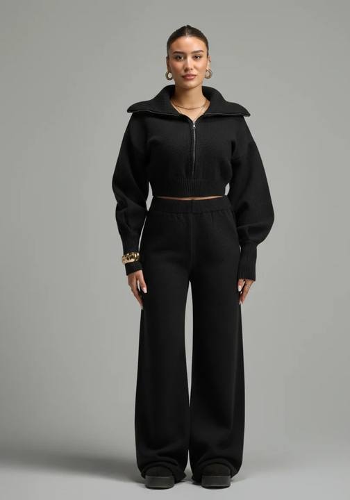 Black knit set