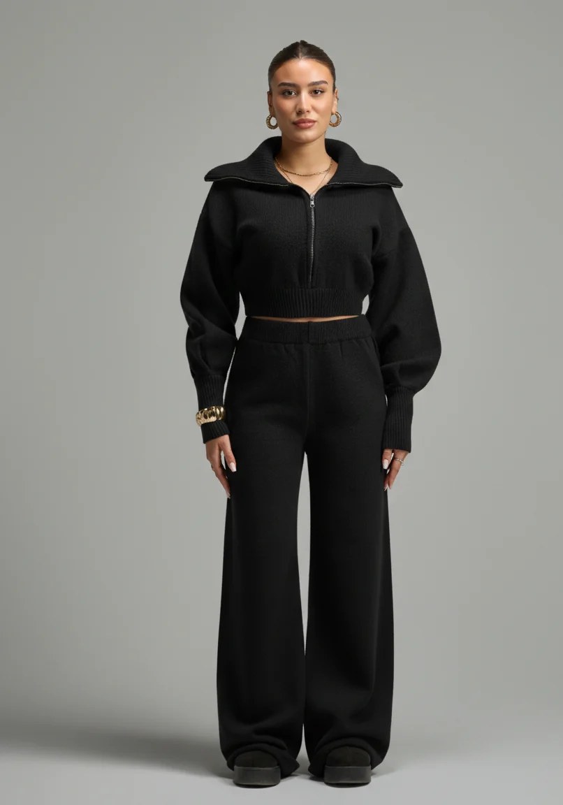 Black knit set