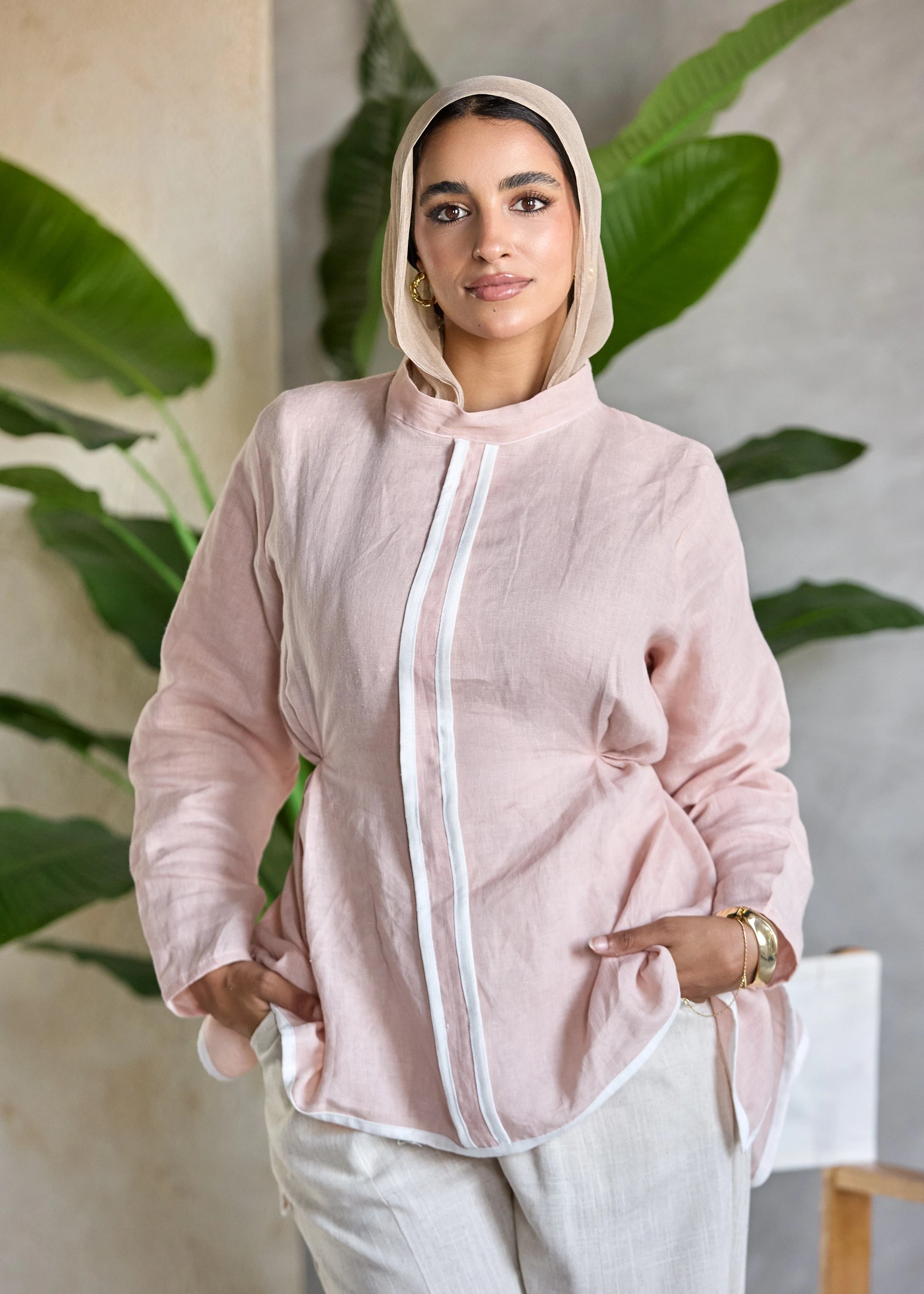 Contrast Line Blouse