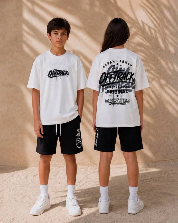 off track white tee