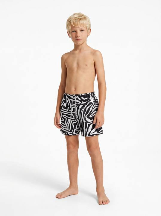 ZEBRA MONOCHROME PRINTKIDS SWIM SHORTS S27