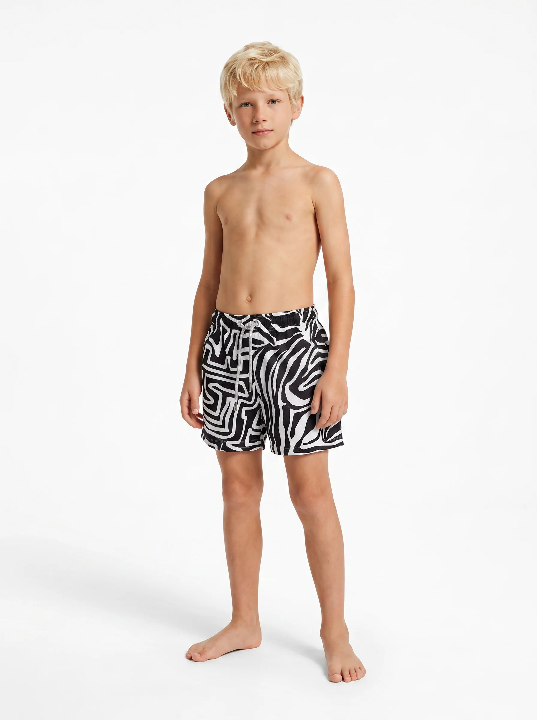 ZEBRA MONOCHROME PRINTKIDS SWIM SHORTS S27