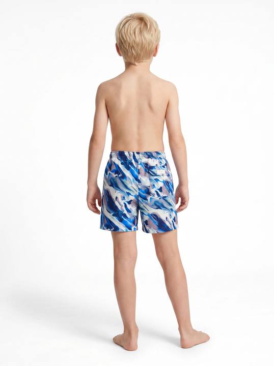 OCEAN CURRENT ABSTRACT PRINT KIDS SWIM SHORTS S27