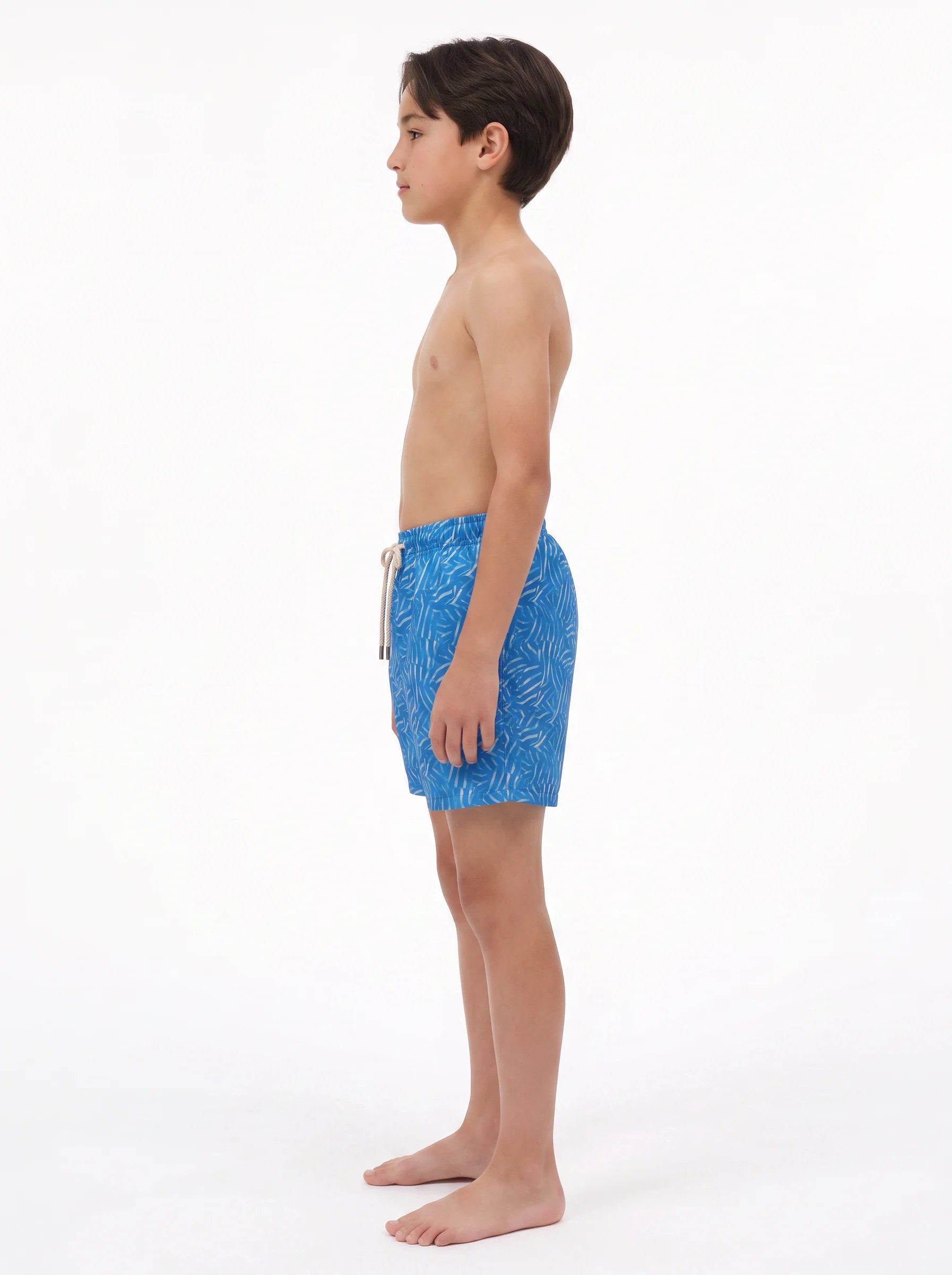 AZURE PALM SHADOW PRINT KIDS SWIM SHORTS S27