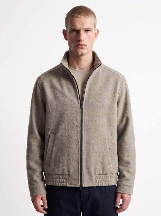 CAFE MELANGE WOOL ZIP-UP JACKET W27N