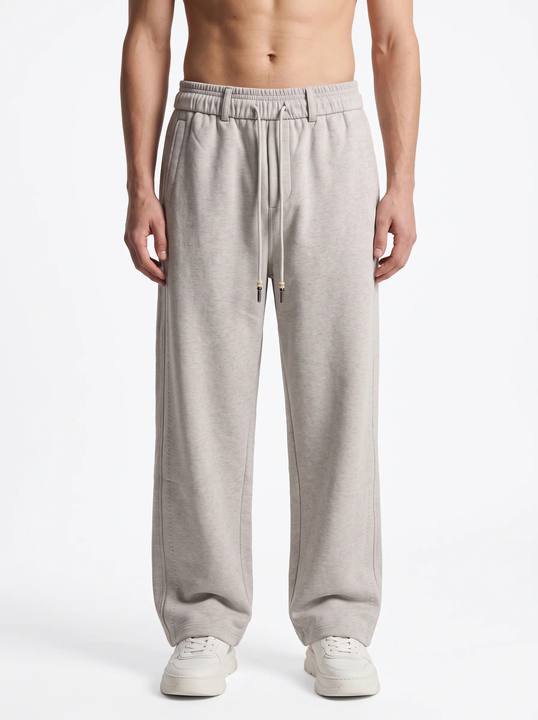 LIGHT GREY WIDE-LEG DRAWSTRING SWEATPANTS W27N