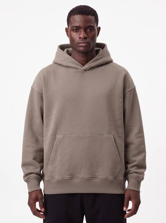 TAUPE BASIC OVERSIZED HOODIE W27N