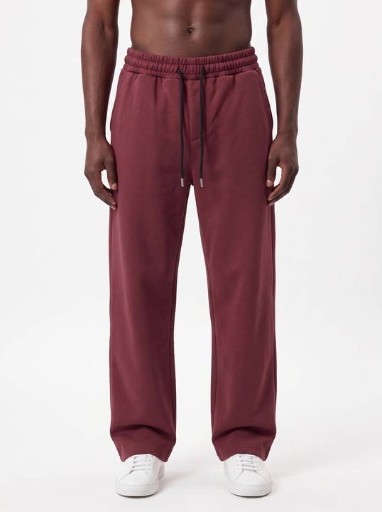 BURGUNDY RELAXED-FIT DRAWSTRING SWEATPANTS W27N