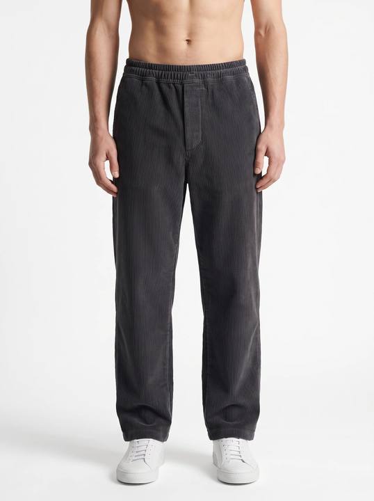 CHARCOAL CORDUROY STRAIGHT-FIT PANTS W27N
