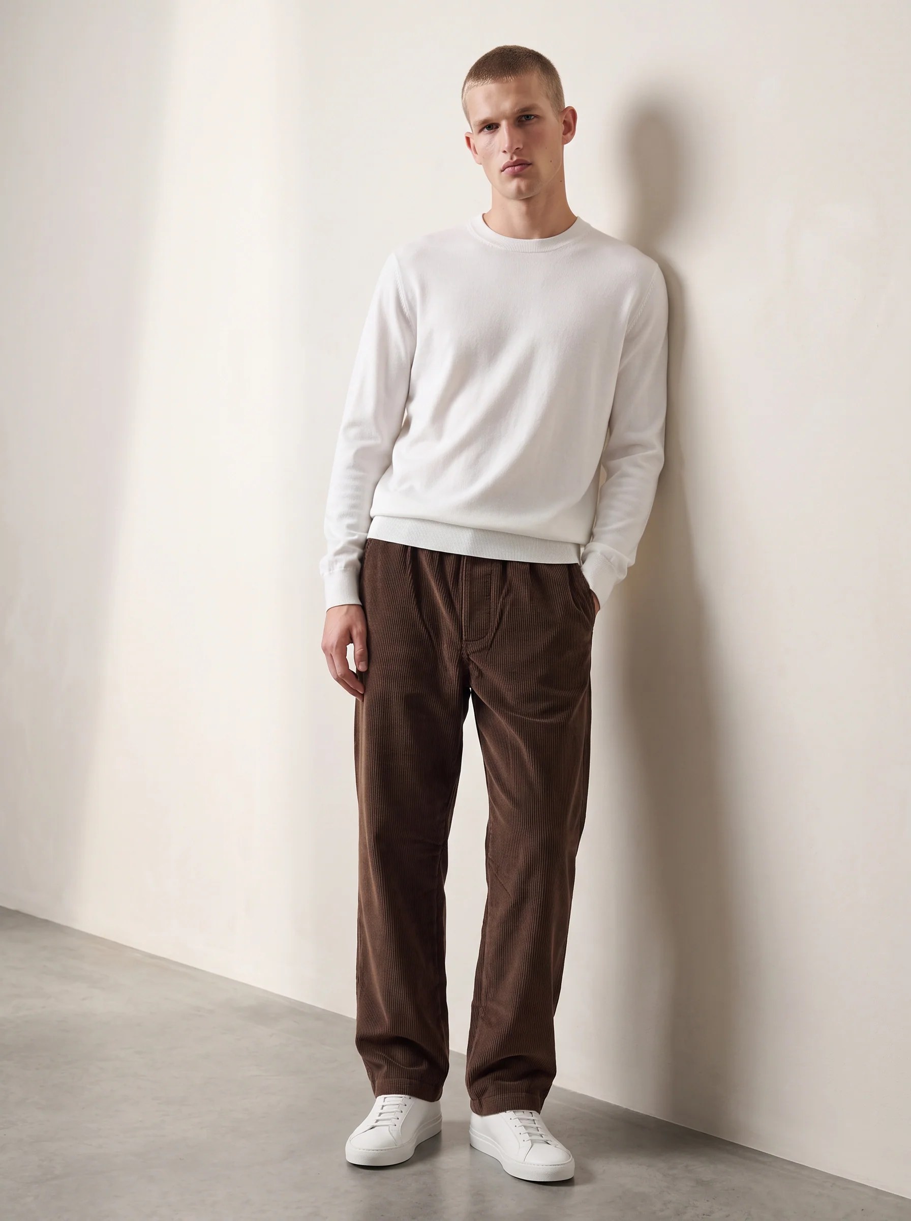 COCOA CORDUROY STRAIGHT-FIT PANTS W27N